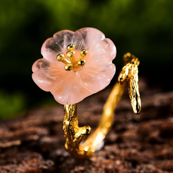 Imagem do Anel Flor na Chuva em Prata 925 e Ouro 18k | ARISCA