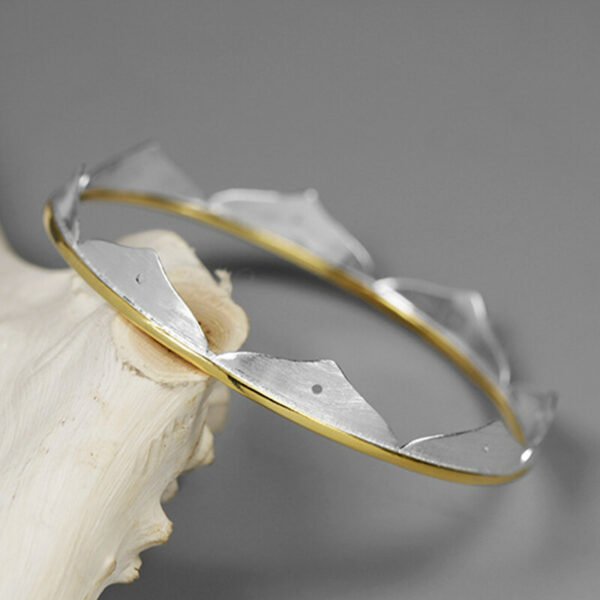 Imagem do Bracelete Lótus Roseira em Prata 925 e Ouro 18k | ARISCA