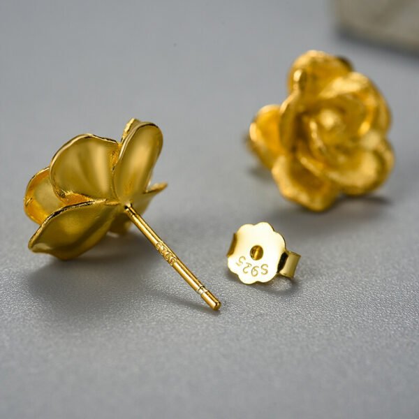 Imagem do Brinco Rosas em Prata 925 e Ouro 18k | ARISCA