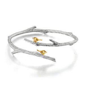 Imagem do Bracelete Passarinhos no Galho em Prata 925 e Ouro 18k | ARISCA