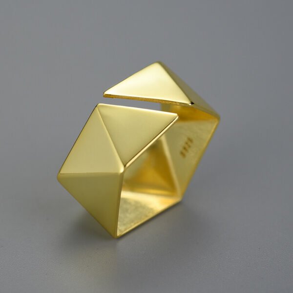 Imagem do Anel Minimalista Hexagonal em Prata 925 e Ouro 18k | ARISCA