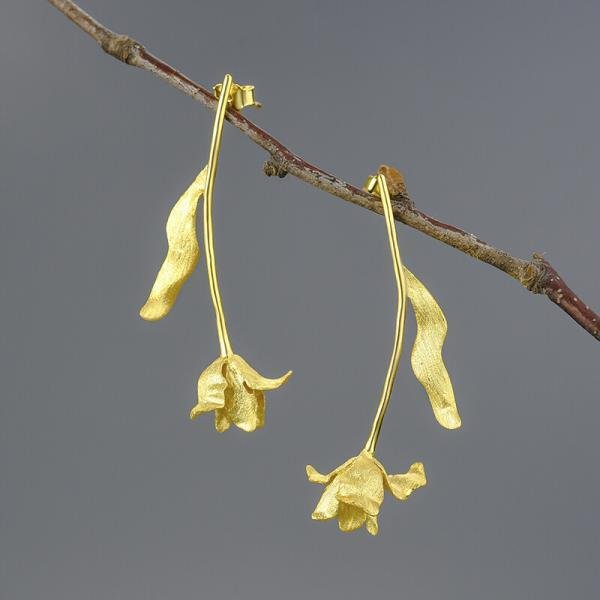 Imagem do Brinco Tulipa Tarraxa em Prata 925 e Ouro 18k | ARISCA