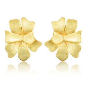 Imagem do Brinco Fita de Flor em Prata 925 e Ouro 18k | ARISCA