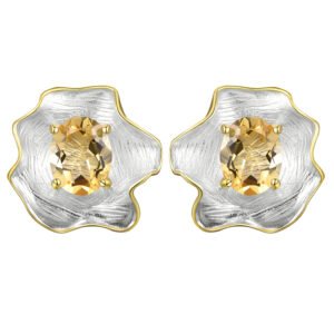 Imagem do Brinco Flor de Cristal em Prata 925 e Ouro 18k | ARISCA